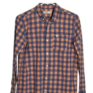Abercrombie & Fitch Blue and Orange Button Down Shirt